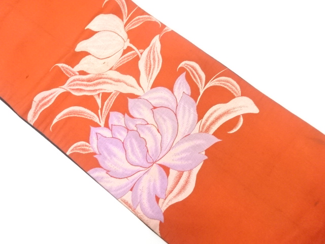 JAPANESE KIMONO / ANTIQUE CHU-YA OBI / WOVEN FLOWERS